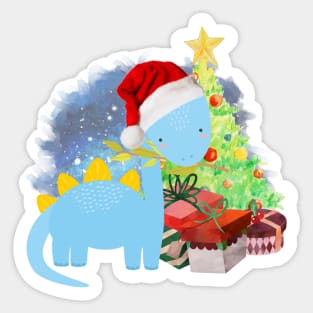 Brachiosaurus: a Dinosaur Christmas Sticker